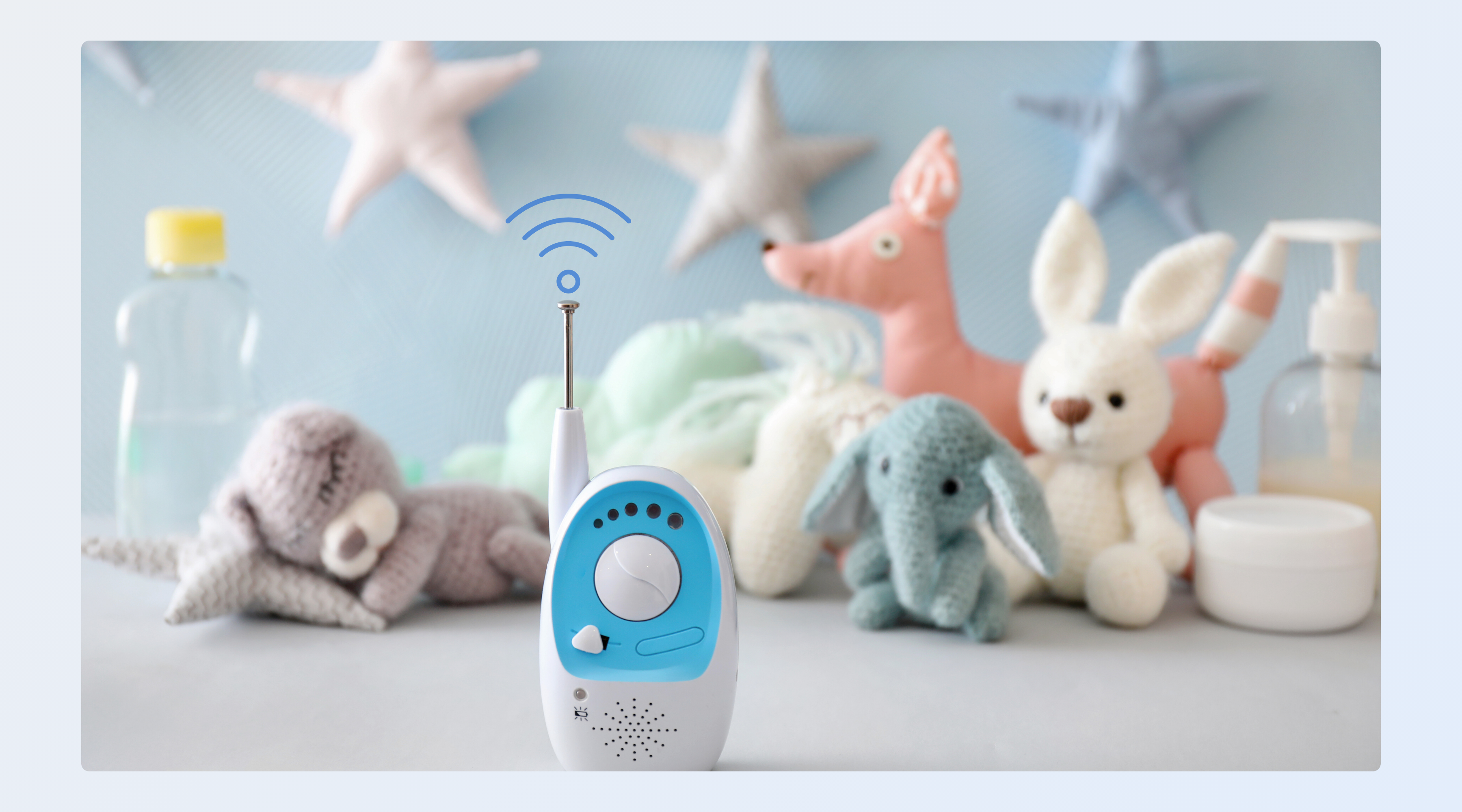 Smart baby monitor in a modern nursery for safe baby care